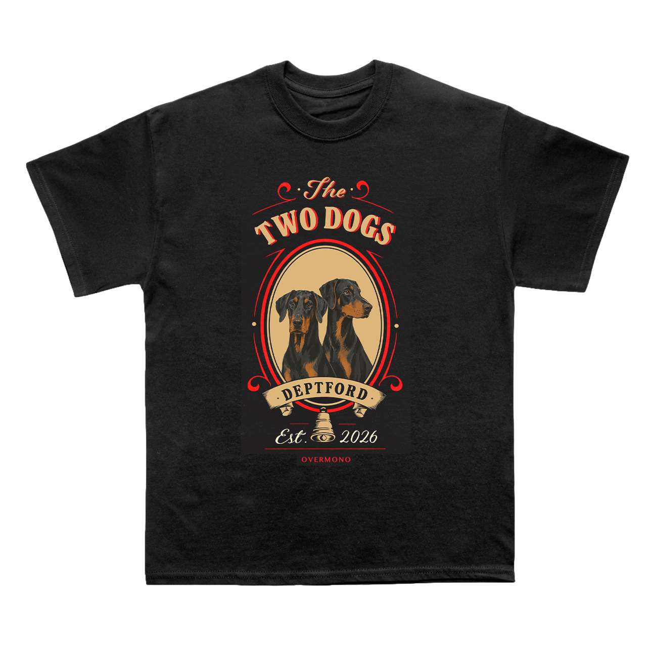 TWO DOGS T-SHIRT BLACK